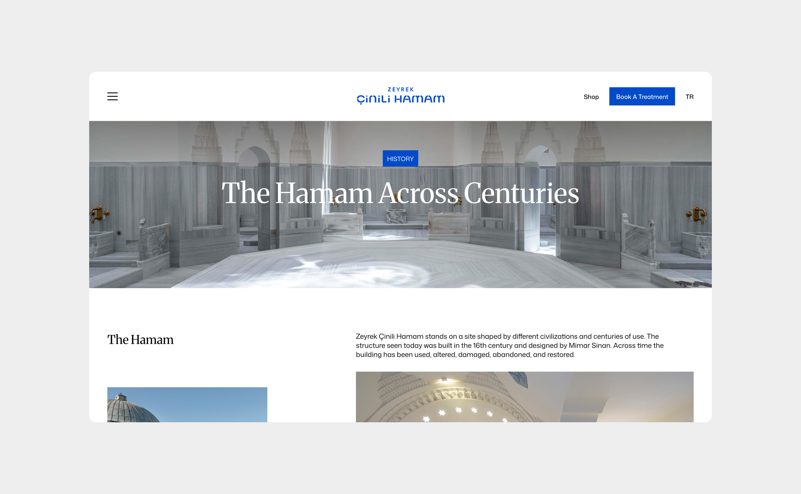 Zeyrek Çinili Hamam web sitesi önizlemesi