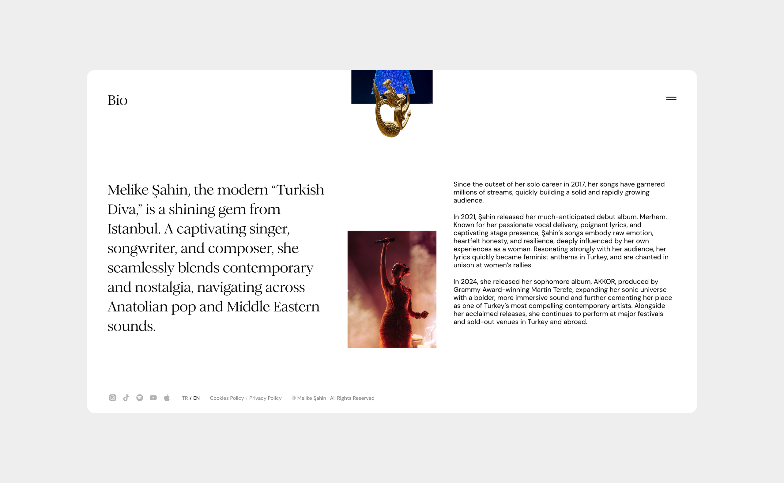 Melike Şahin website preview