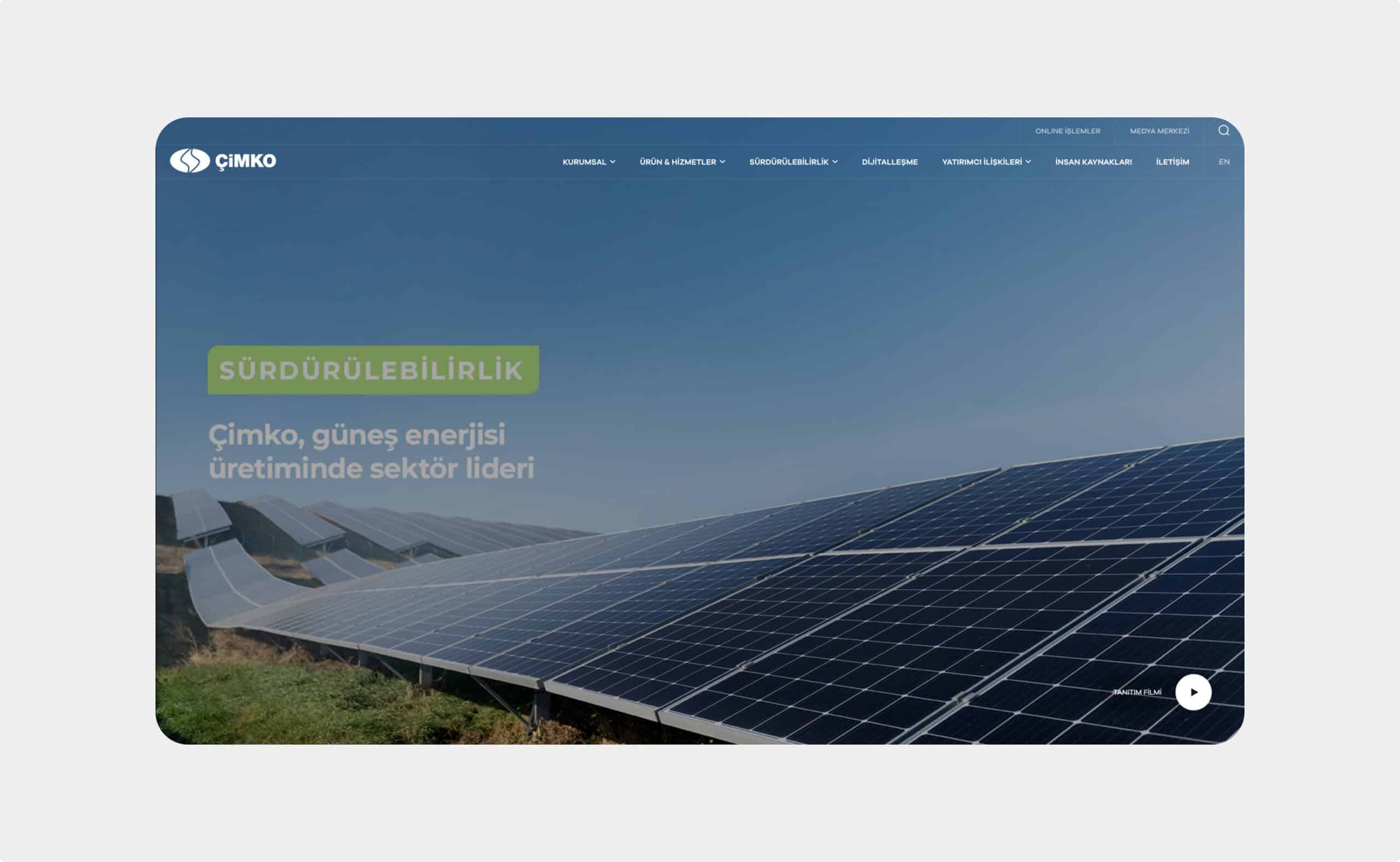 Çimko web sitesi önizlemesi