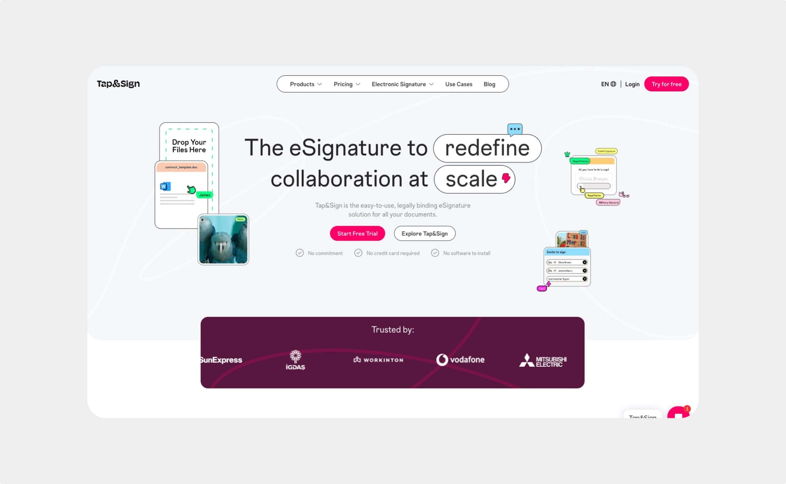 Tap&Sign website preview
